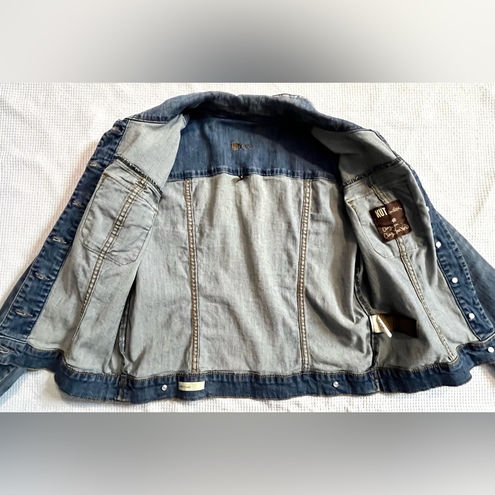 Kut from the Kloth Light Blue Denim Jean Jacket - Picture 12 of 16